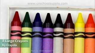 8 Large Assorted Color Crayons by Crayola