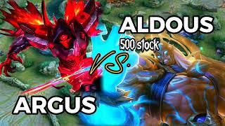 ARGUS vs. ALDOUS 500 STOCK  #mobilelegends #argus vs. #aldous #mlbb