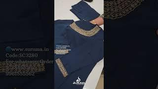 SC3280- CASUAL WEAR GEORGETTE FABRIC HAND WORKED CHURIDHAR SET•