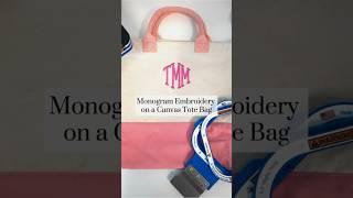 Monogram Embroidery on a Canvas Tote Bag using Mighty Hoop