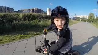 4 years old boy on REVVI electric balancebike