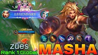 Monster Goldlaner Masha Perfect Gameplay - Top 1 Global Masha by zues - Mobile Legends