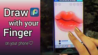 Draw lips with your finger || on ibisPaintx