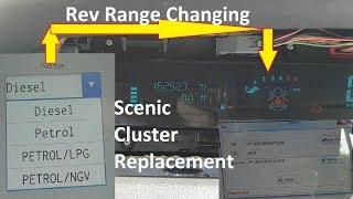 Renault Scenic cluster coding and mileage correction after replacing cluster.