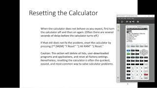 Resetting the Calculator TI 84 Plus