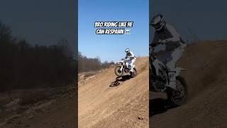 He’s riding like he can respawn ️^^