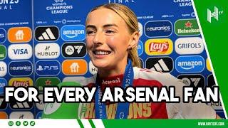 GRATEFUL to be a CHAMPIONS LEAGUE WINNER with ARSENAL | Chloe Kelly