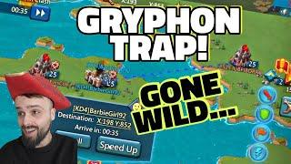 GRYPHON TRAP CAPS AND SOLOS VICTIM! MIRAGE REALM OP.. - Lords Mobile