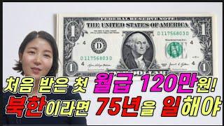 한국에서 받은 월급 120만원!! 북한이라면 75년을 일해야!!