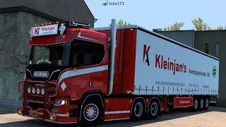 [ETS2 1.49] Scania R650 Kleinjan Transport | Bucharest(RO) ~ Ruse(BG) | Used Plastic delivery