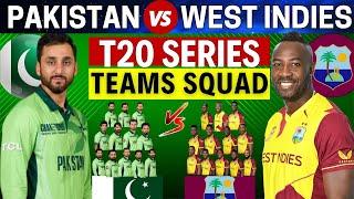 Pakistan vs West indies 2025 | 3 T20 Matches series | Both teams final squads. Pal Squad | WI squad