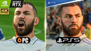 FIFA 23 PS5 vs PC 4K MAX SETTINGS - Graphics, Gameplay, Cinematics, Player Faces, etc.