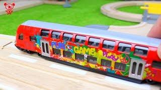 Trains video - different trains wooden brio train, Thomas the train, lego and brio trains