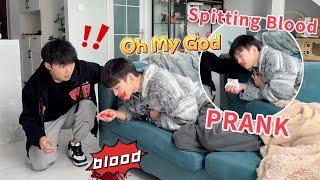 Vomiting Blood In Front Of Boyfriend ! How Would He React? Vomiting Blood Prank