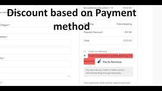 How to add prepaid discount in woocommerce for free | Discount based on payment methods