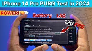 iPhone 14 Pro PUBG Test | Detailed BGMI Test in 2024,Smooth+Ultra Extreme 120FPS