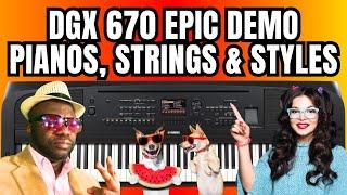 YAMAHA DGX 670 EPIC (Must See!) Pianos, Styles & Plug GUITAR/Mic in! & Orchestra!