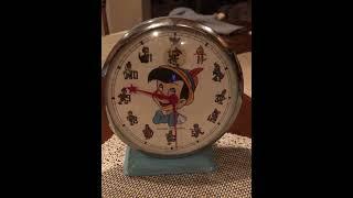 1967 Pinocchio alarm clock with moving Jiminy cricket #toys