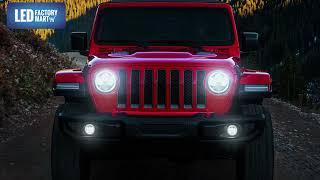 LED Factory Mart Classic 9" Jeep LED Halo Headlights & LED Halo Fog Lights Combo