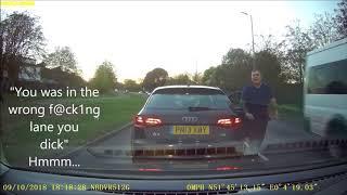 PN13 XBY Confronted by an idiot driver that can’t drive! AUDI ROLLS DOWN HILL!