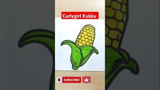 Colour corn  with sketch colour #shorts #corn #drawing