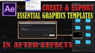 Create & Export Essential Graphics Templates in After Effects CC 2017|2018 |Series 71| #aftereffects