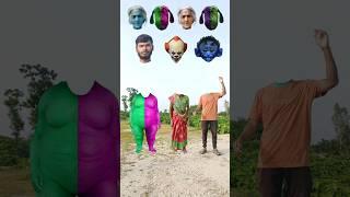 Red buddhi vs purple+green fatty dog & cute bro correct head matching with tu Radha meri  songs  