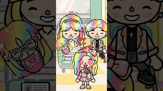 Beautiful Rainbow Hair My Little Sister always imitates Me #tocaboca #tocalifeworld #shorts