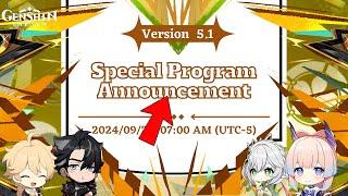 CONFIRMED!! VERSION 5.1 Special Program LIVESTREAM Release Date And MORE Details - Genshin Impact