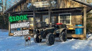 Winter ATV Trail Ride - $100k Warming Shelter, Campfire Lunch w/ My Dog.