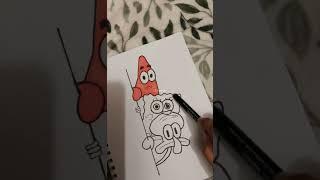 Draw with me!  #drawing #spongebob #patrick #squidward #shorts