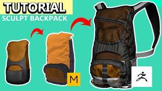 How to 3D sculpt a Backpack - STEP BY STEP (ZBrush+MD)