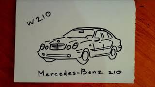 Как нарисовать машину Mercedes-Benz "лупатый" быстро и легко