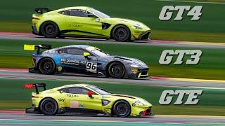 Aston Martin Vantage AMR GTE vs GT3 vs GT4 - sound comparison