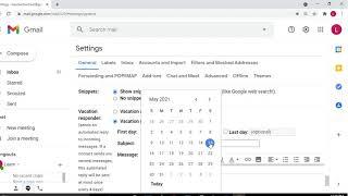 Out of Office in GMAIL