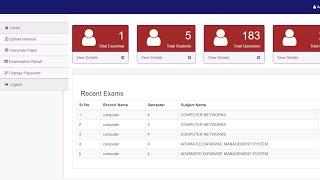 Simple Examination System source code in php mysql