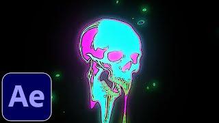 DRIPPING CARTOON SKULL - After Effects Tutorial (NO PLUGINS)