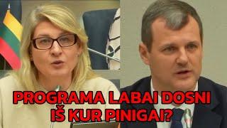 Asanavičiūtė: Programa labai dosni, bet iš kur pinigai? 