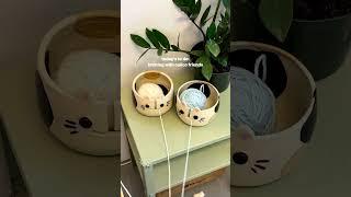 calico cat yarn bowls to hold your yarn