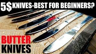 Best Throwing Knives For Beginners Under 5 $ ? BUTTER KNIVES (Tutorial)