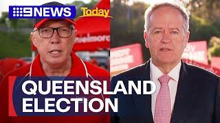 Dutton, Shorten discuss Queensland's upcoming election | 9 News Australia