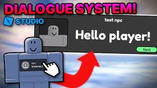 How to make a DIALOGUE SYSTEM in ROBLOX STUDIO! (MODEL IN DESC)