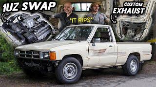 Fabricating A Perfect Sleeper Exhaust For This 1UZ Swapped Toyota FARM TRUCK!