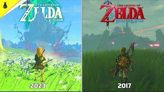 Zelda Tears of the Kingdom VS Breath of the Wild - Details and Physics Comparison