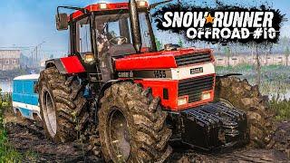 SNOWRUNNER #10: Rettung aus dem Schlamm: Kleinbus mit CASE-Traktor abschleppen | OFFROAD Simulation