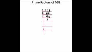 How to Find prime factors of 168 by Prime Factorization / Prime Factor of 168 / 168 Factors