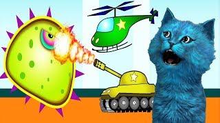 ХИЩНЫЙ СЛИЗЕНЬ напали ТАНКИ и ВЕРТОЛЁТЫ #4 Игра про слизь КОТЁНОК ЛАЙК Mutant Blobs Attack