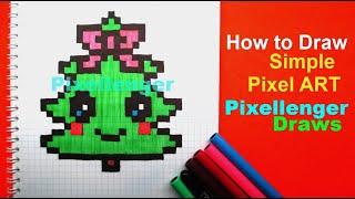 Christmass Tree How to Draw Simple Picture Pixel Art for Kids 如何繪製 कैसे आकर्षित करने के लिए