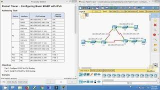 6.4.3.4 Packet Tracer - Configuring Basic EIGRP with IPv6 Routing