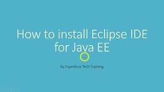 How to install Eclipse 2018-12 IDE for Java EE